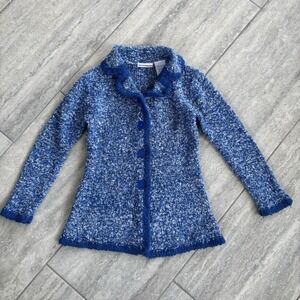 VTG Mary-Kate and Ashley Y2K Marled Knit Cardigan Blue Boucle Cottagecore Shrug